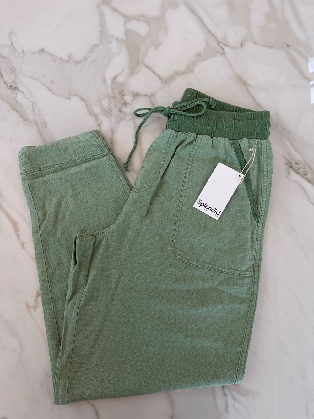 Splendid Light Green Elastic Waist Joggers